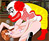 weird porn game. Clown fucks nude sexy girl.